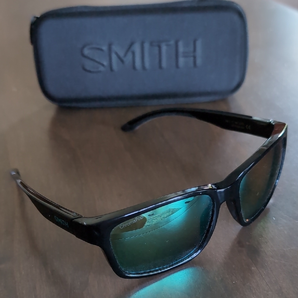 SMITH Black Sunglasses with Teal Lenses